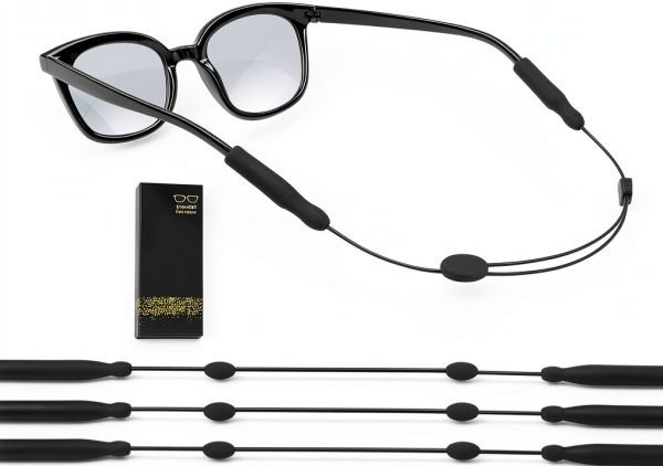 Adjustable Glasses Strap Edifeel Anti Slip Retainer Black 10-16in-0