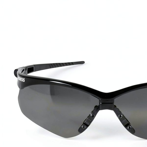 KleenGuard™ V30 Nemesis™ Safety Glasses (25688), with Mirror Coating, Smoke Lenses, Black Frame, Unisex Sunglasses for Men and Women (Qty 12)-5