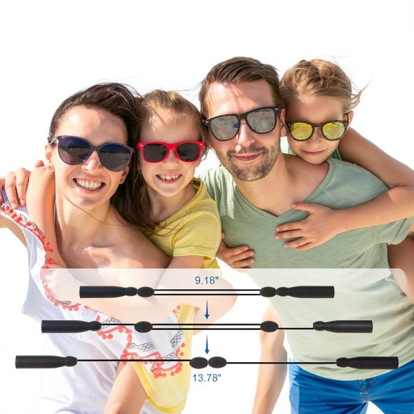 Adjustable Glasses Strap Edifeel Anti Slip Retainer Black 10-16in-3
