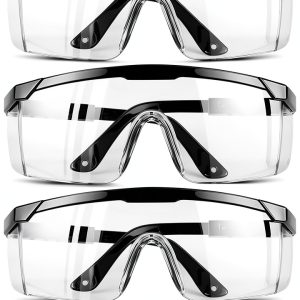Safety Glasses Clear Anti-Fog Protective Eye Wear Wide-Vision 4 Pack-0