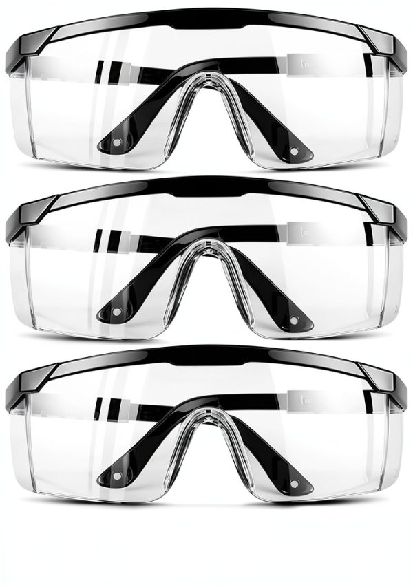 Safety Glasses Clear Anti-Fog Protective Eye Wear Wide-Vision 4 Pack-0